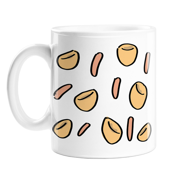 Sausage And Yorkshire Pudding Print Mug | Food Pattern Coffee Mug, Toad In The Hole, Sausages, Yorkies, Yorkshire Pudding, Roast Dinner