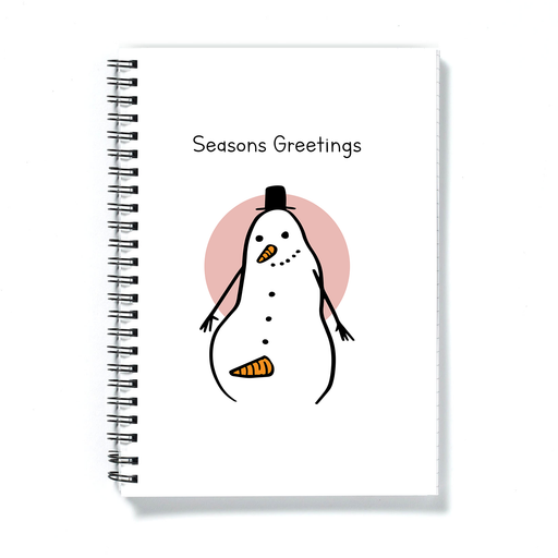Seasons Greetings Snowman Erection A5 Notebook | Rude, Funny Christmas Gift, Stocking Filler, Snowman With Carrot Erection Doodle, Journal, Diary