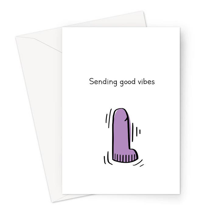 Sending Good Vibes Greeting Card | Funny Sex Toy Pun Card For Friend, Rude Dildo, Vibrater Doodle, Encouragement LEMON LOCO Sending Good Vibes Greeting Card | Funny Sex Toy Pun Card For Friend, Rude Dildo, Vibrater Doodle, Encouragement LEMON LOCO