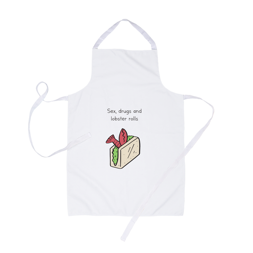 Sex Drugs And Lobster Rolls Apron | Gift For Stoners, Sex Drugs And Rock N Roll Pun, Lobster Roll Doodle