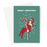 Sexy Female Santa Merry Christmas Greeting Card | Sexy Girl Santa Pole Dancing On A Candy Cane Christmas Card, Mrs Clause, LGBT