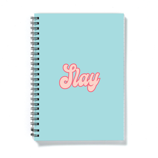 Slay A5 Notebook | LGBTQ+ Gifts, LGBT, Slay Queen, Slay All Day, Empowering Gift For Friend, Groovy Seventies Style Font