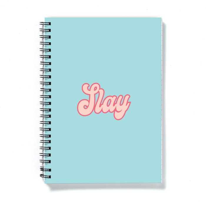 Slay A5 Notebook | LGBTQ+ Gifts, LGBT, Slay Queen, Slay All Day, Empowering Gift For Friend, Groovy Seventies Style Font