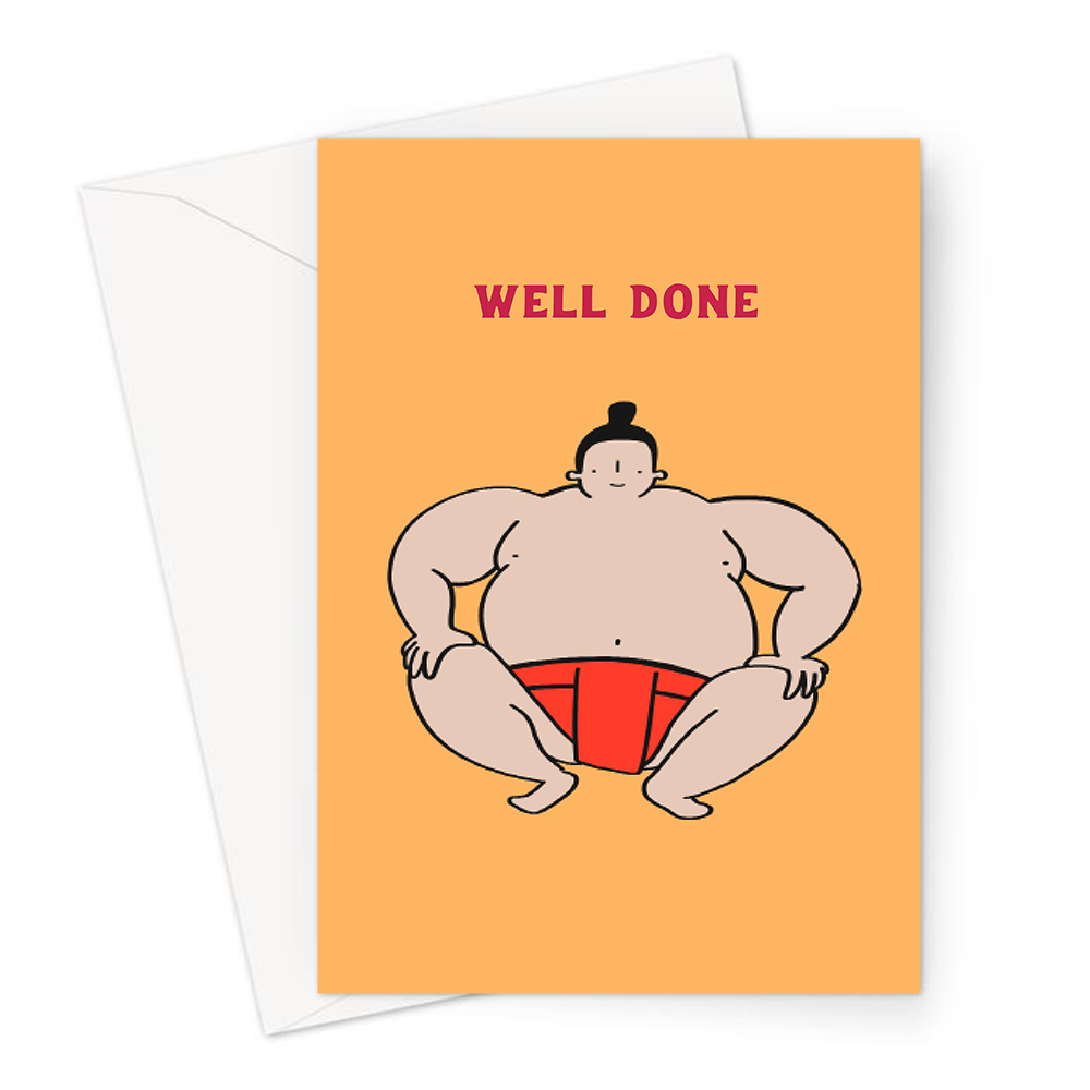 Sumo Wrestler Well Done Greeting Card | Sumo Wrestler Congratulations ...