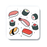 Sushi Print Coaster | Different Sushi Bites Print Drinks Mat, Salmon, Prawns, Crab, California Rolls, Nigiri, Sashimi, Maki, Tuna Roll