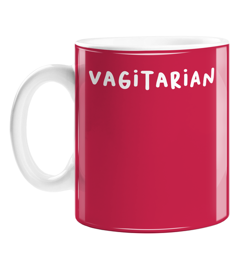 Vagitarian Mug | Funny Pun Housewarming Gift For Vegitarian Lesbian, Boyfriend, Girlfriend, LGBTQ+, Rug Muncher, Muffin Muncher