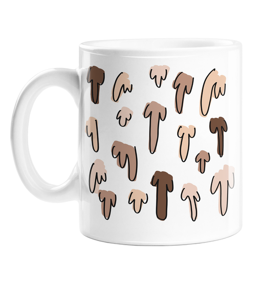 Willy Print Mug | Penis Pattern Coffee Mug, Penises Of Different Colours And Sizes Print, Valentine's, Bridal Shower Gift