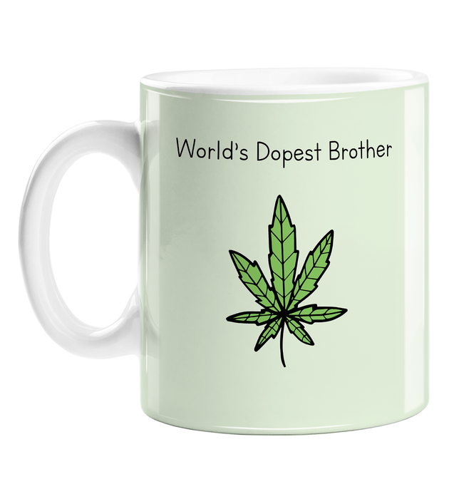 World's Dopest Brother Mug | Stoner Gift For Brother, Him, Funny Sibling Mug, Weed Pun, Cannabis, Marijuana, Hash, Dope, Ganja, Pot