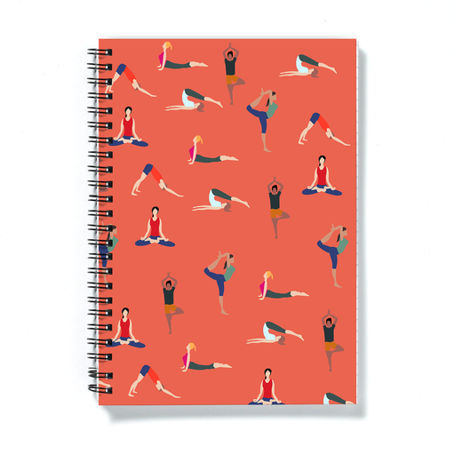 Yoga Poses A5 Notebook | Yogis Posing Notebook, Gift For Yoga Lover, Lotus Pose, Cobra Pose, Downward Facing Dog, Tree Pose, Namaste