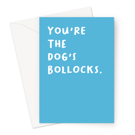 You're The Dog's Bollocks. Greeting Card | Rude Graduation Card, Well Done, New Job, Passed Driving Test, Exams, A-Levels, GCSEs