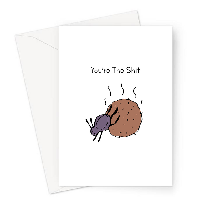 You're The Shit Greeting Card | Funny Love & Friendship Card, You're The Best, Dung Beetle On A Ball Of Poo