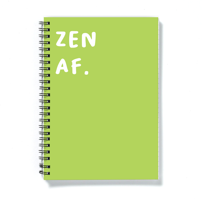 Zen AF. A5 Notebook | Funny Journal For Yogi, Colourful Calm Notepad For Yoga Enthusiast, Namaste, Meditation, Yoga Diary