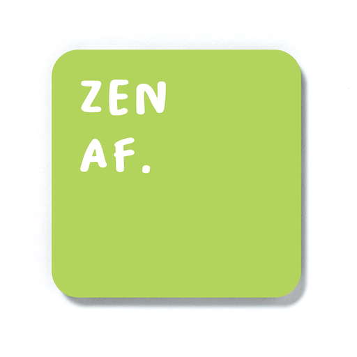 Zen AF. Coaster | Zen Drinks Mat, Housewarming Gift For Yogi, Yoga Enthusiast, Namaste, Meditation